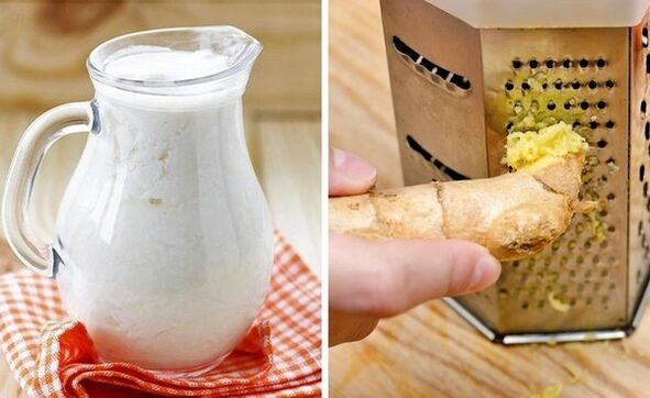 Paggawa ng isang sabong mula sa kefir at gadgad na luya